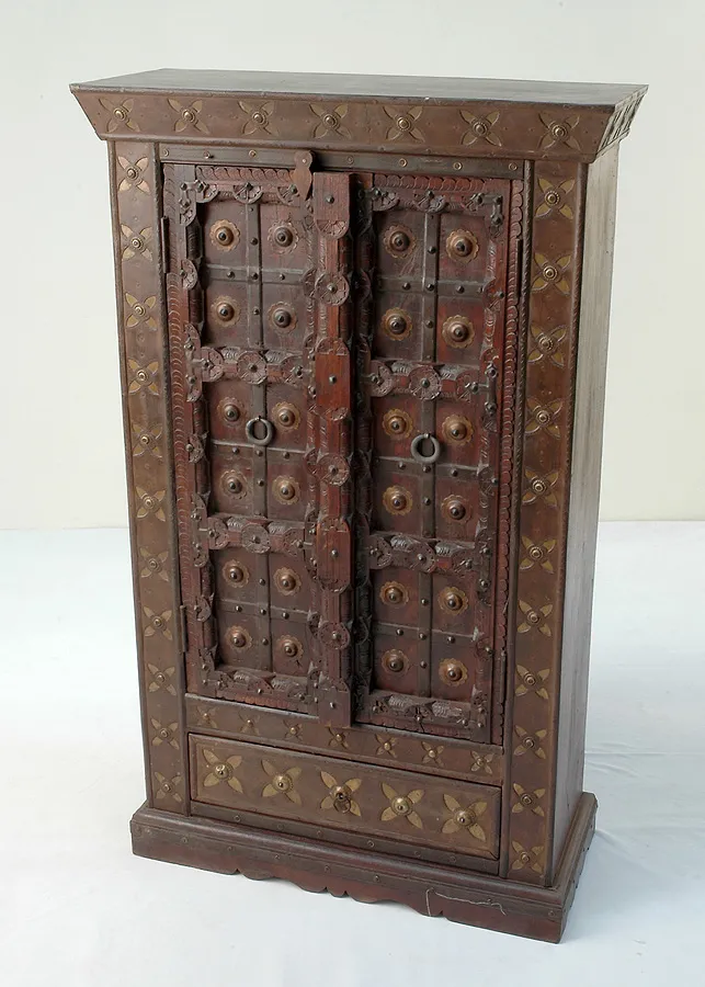 Antique Hand-Carved Sheesham Wood Wardrobe